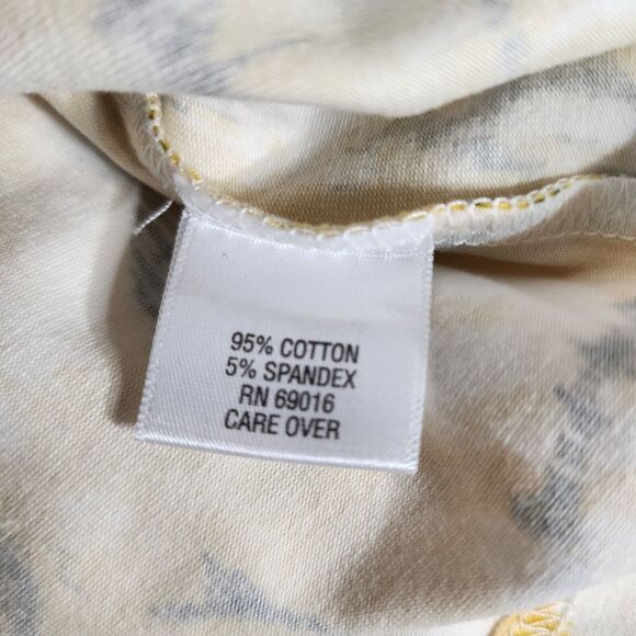 Breckenridge Petite Womens Top Size PM Yellow Black Embellished Neck 3/4 Sleeve - Picture 9 of 10